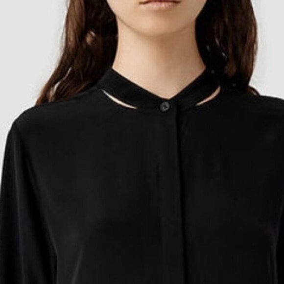 All Saints Rivi Silk Shirt Dress - Picture 6 of 16